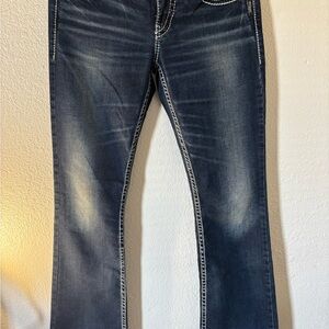 Silver Jeans Tuesday Dark Blue Boot Cut Stretch Jeans size W27/L33